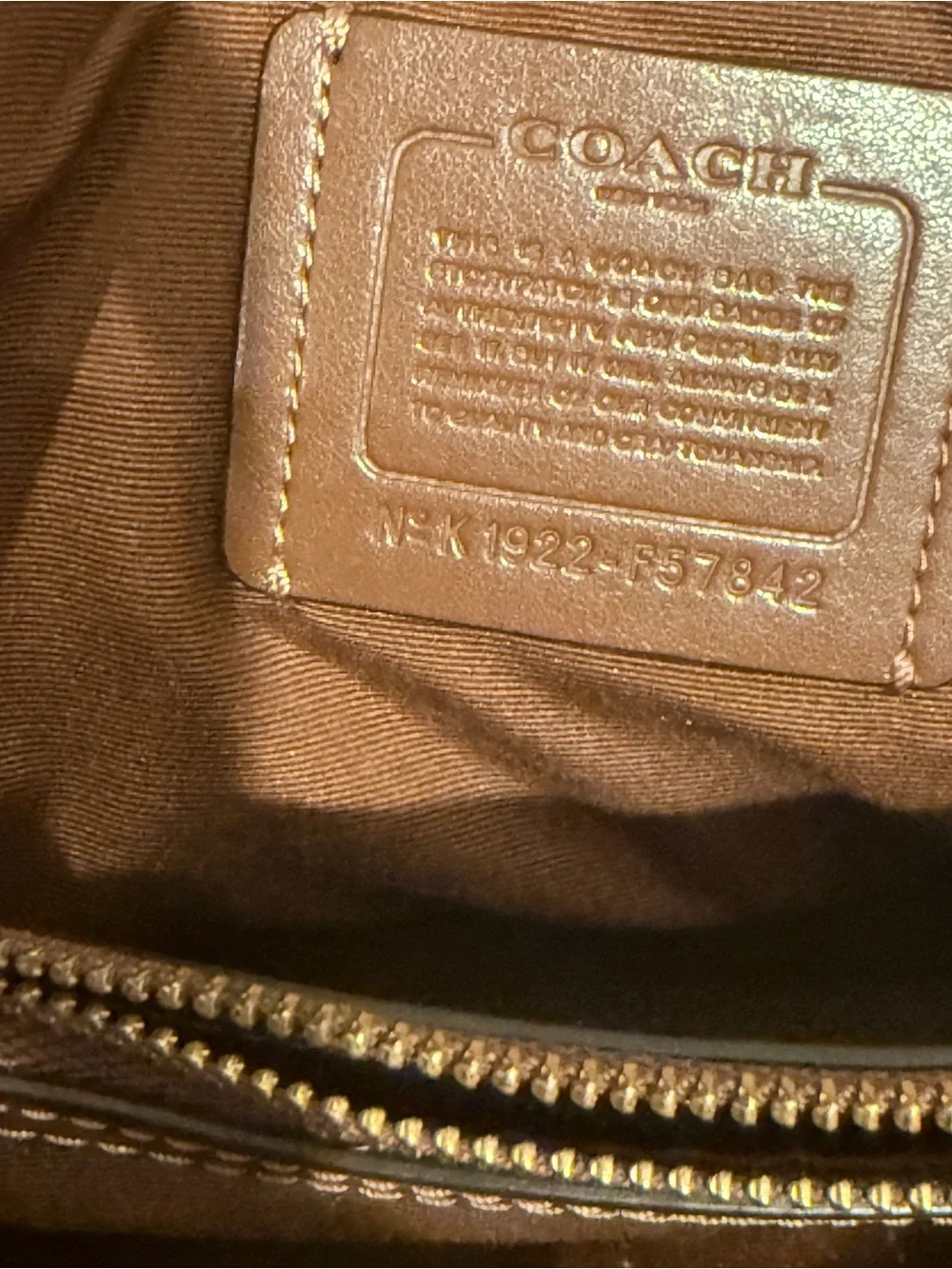 Coach Brown Signature Canvas Tote with Leather Trim